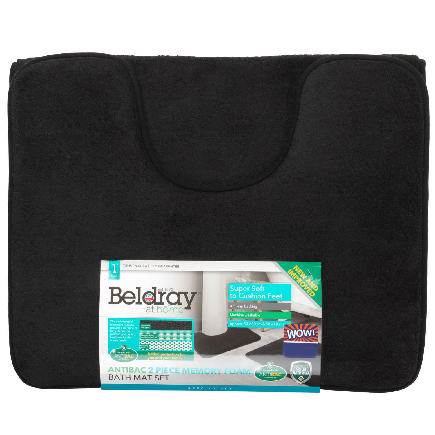 Beldray Bath Mat Set Blue Bathroom Accessories B&M