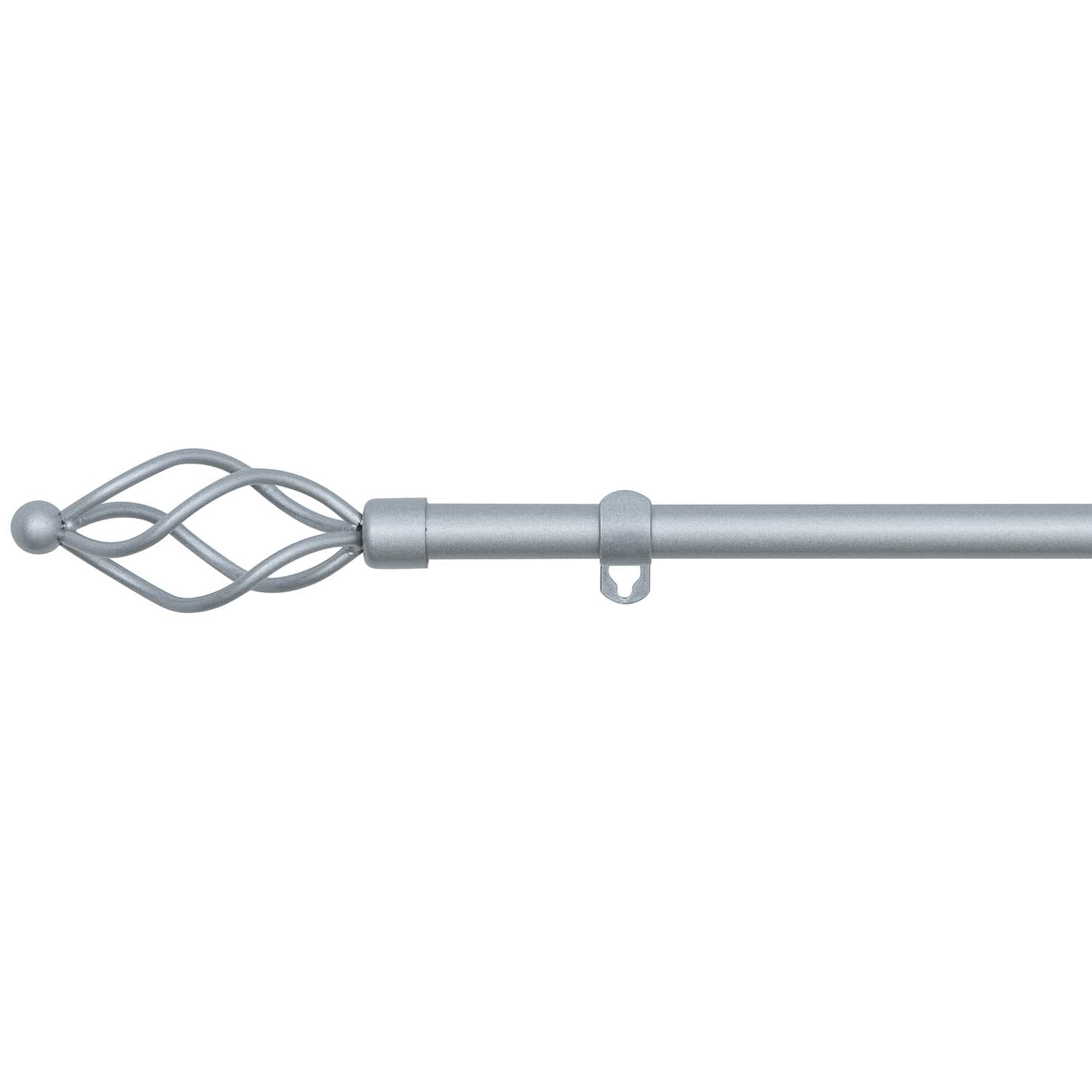 Small Silver Twist Curtain Pole 122213cm Curtain Poles B&M Stores