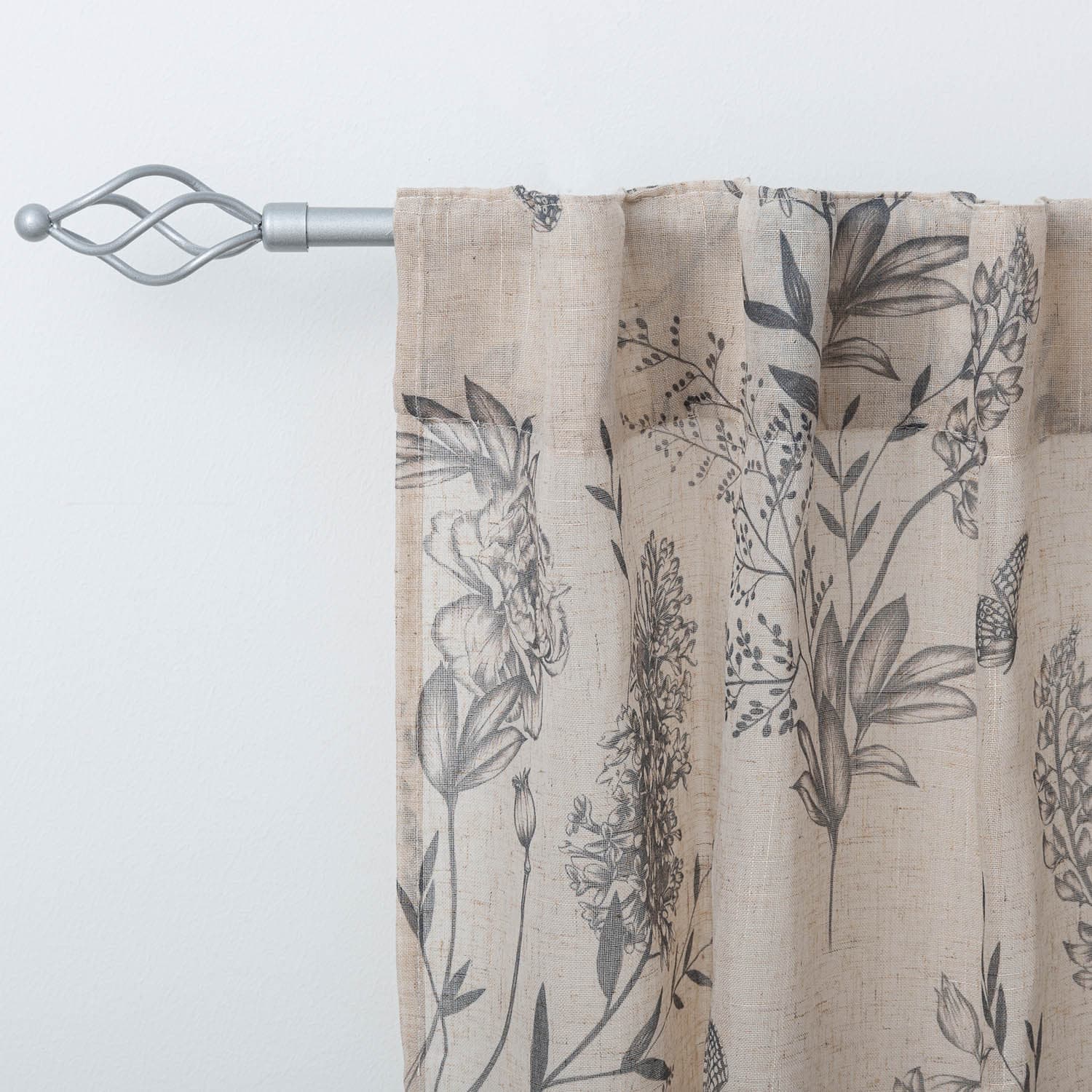 Small Silver Twist Curtain Pole 122213cm Curtain Poles B&M Stores