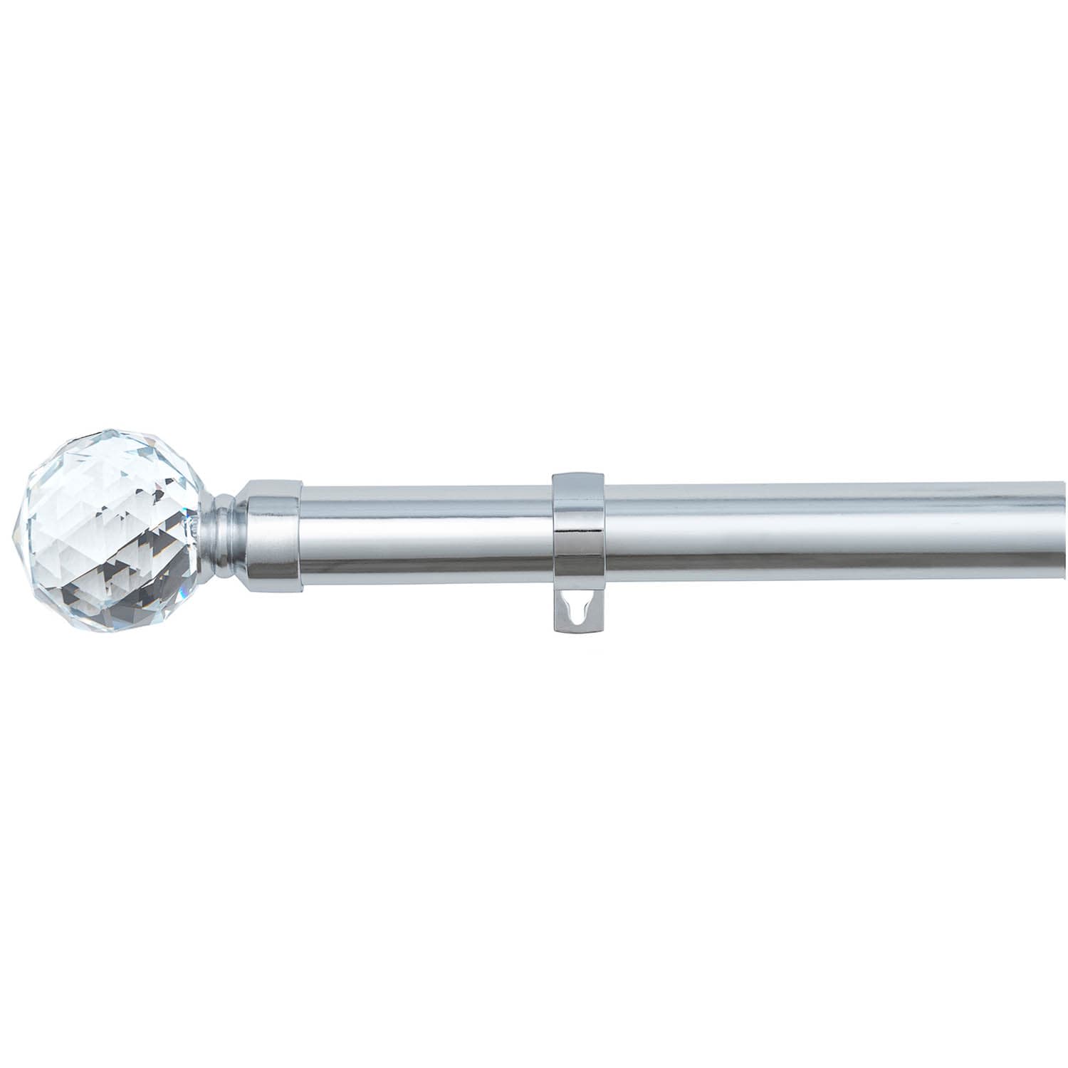 Shiny Nickle Gem Curtain Pole 120 x 220cm Curtain Poles B&M Stores