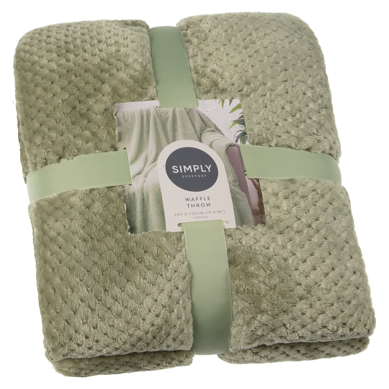 Simply Everyday Waffle Throw Sage Throws B&M Stores