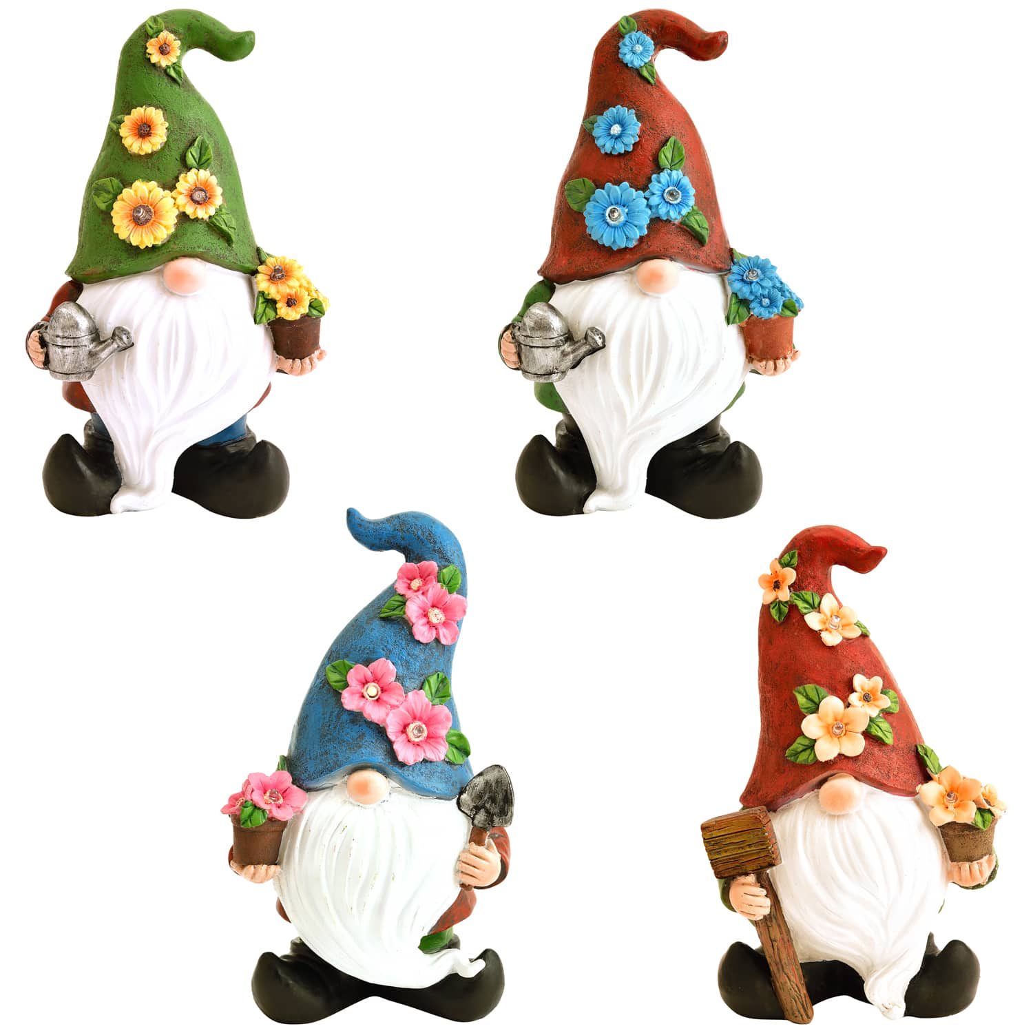 Gonk Gnome Ornament With Solar Flower Hat Solar Ornaments B&M