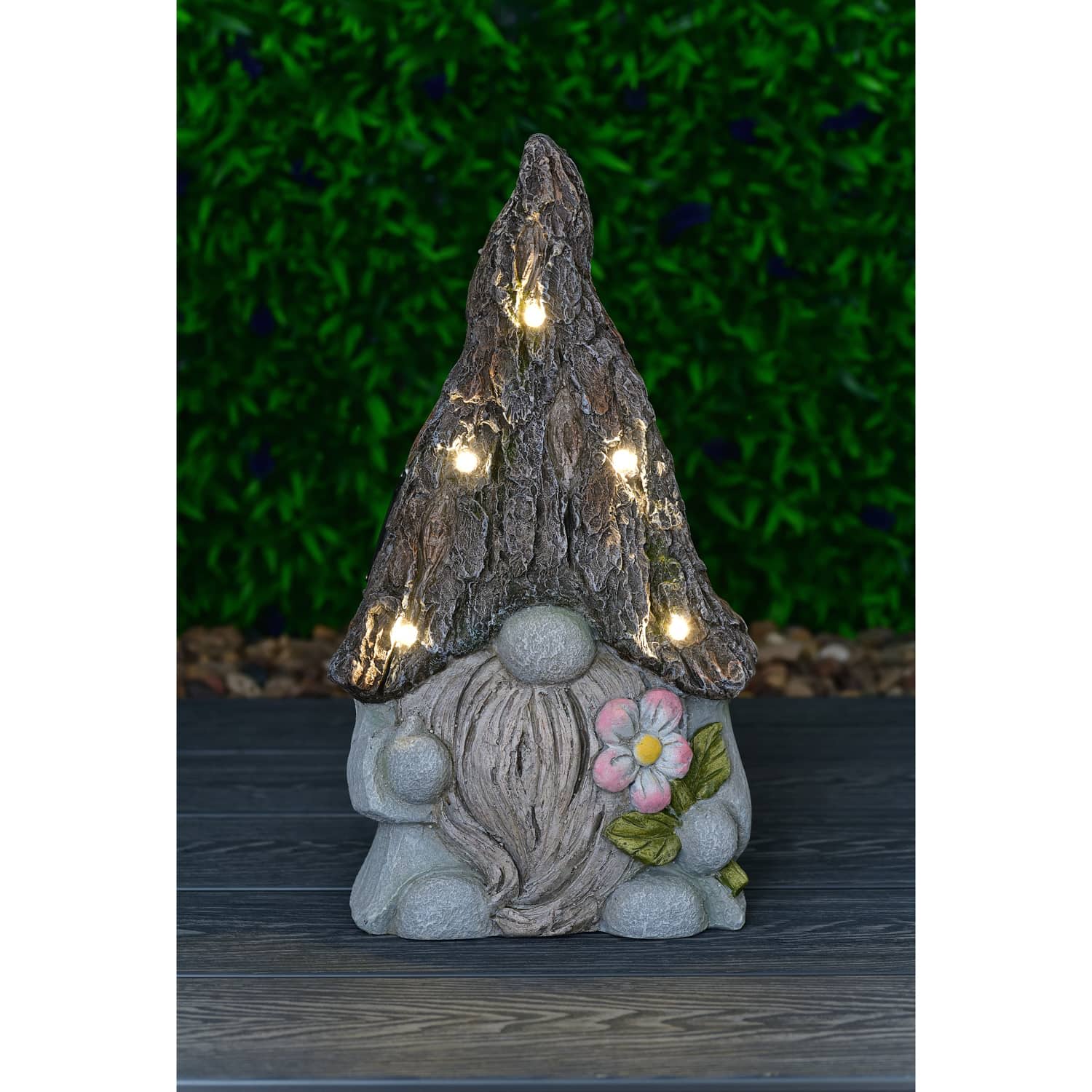 Solar Rustic Gonk Gnome Ornament Flower Garden Ornaments B&M