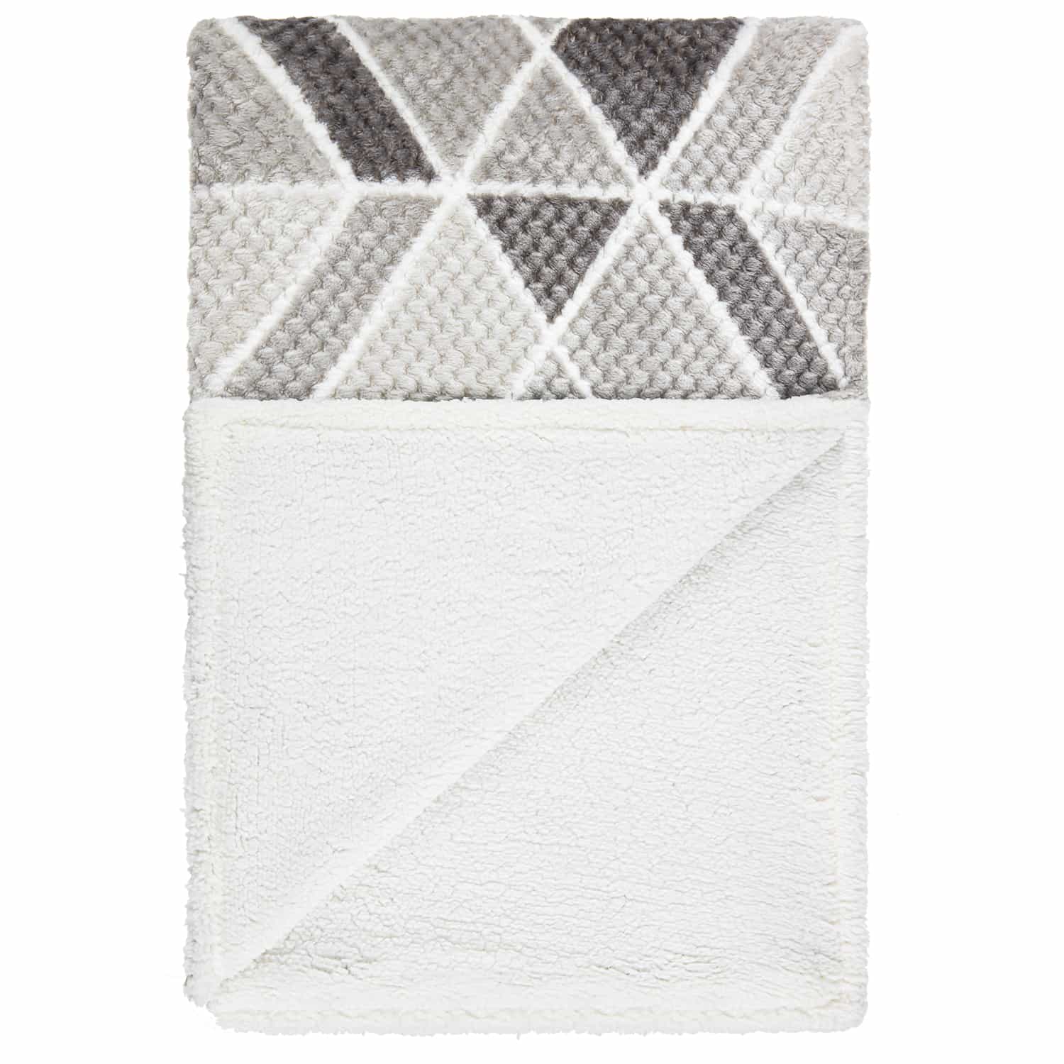 Simply Geo Waffle Throw Grey Throws B&M Stores
