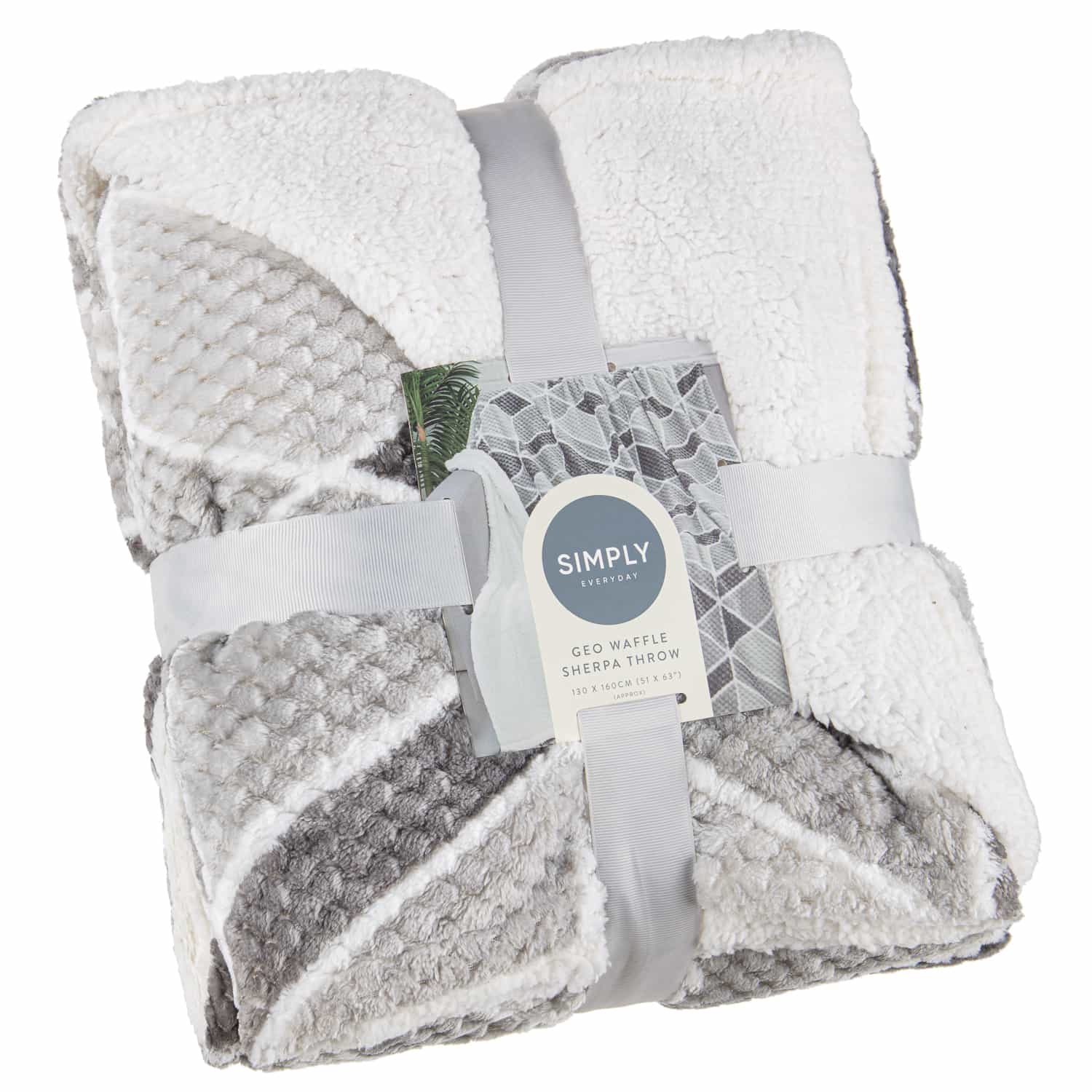 Simply Geo Waffle Throw Grey Throws B&M Stores