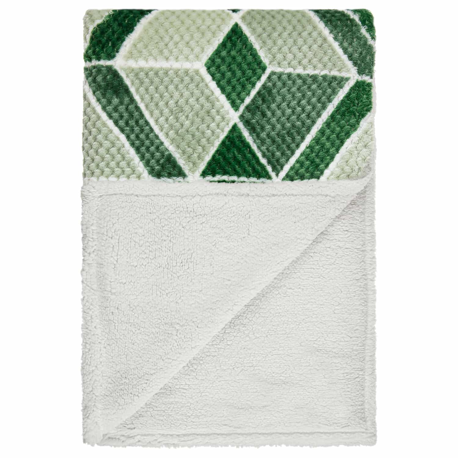 Simply Geo Waffle Throw Green Throws B&M Stores