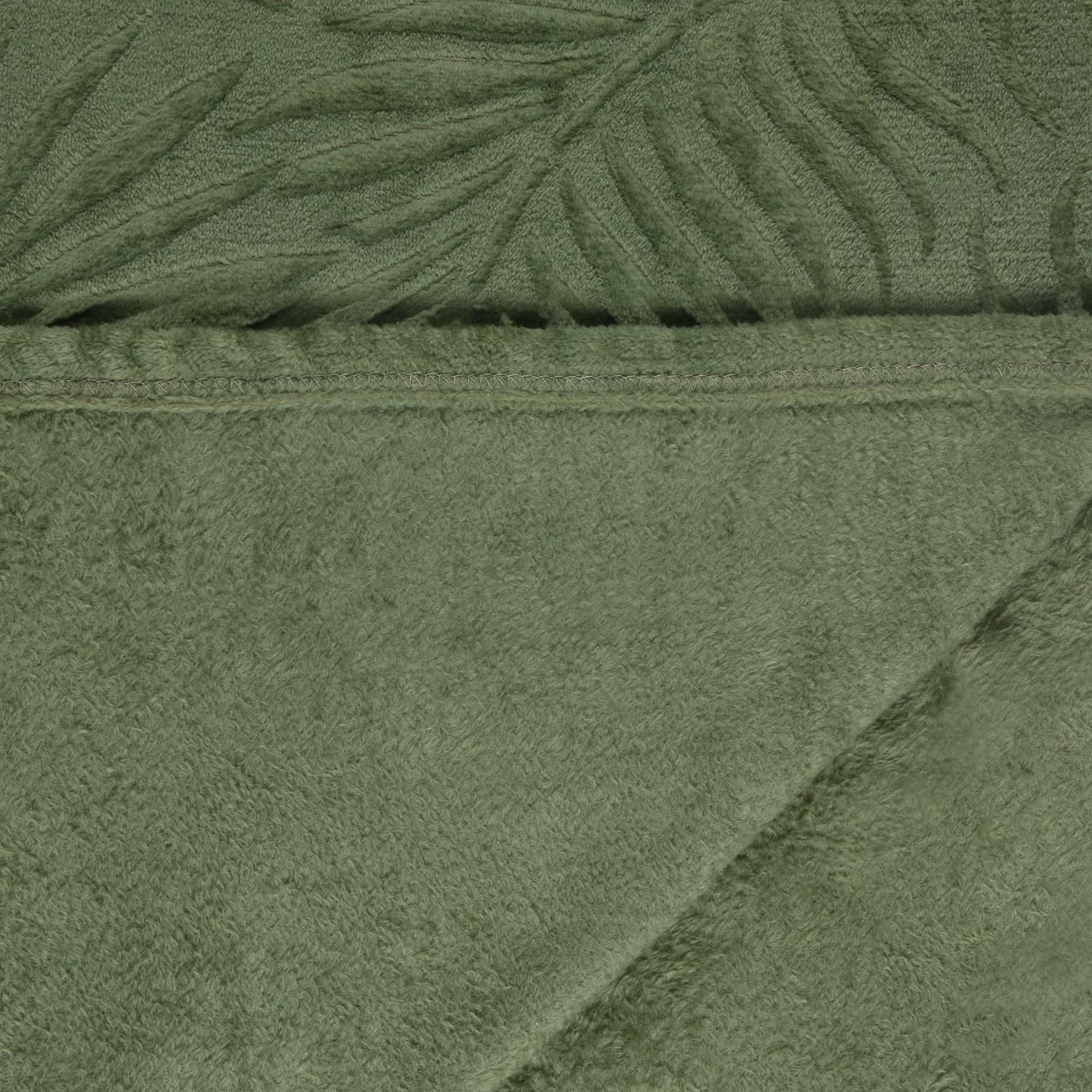 Large Leaf Embossed Green Throw Throws B&M Stores