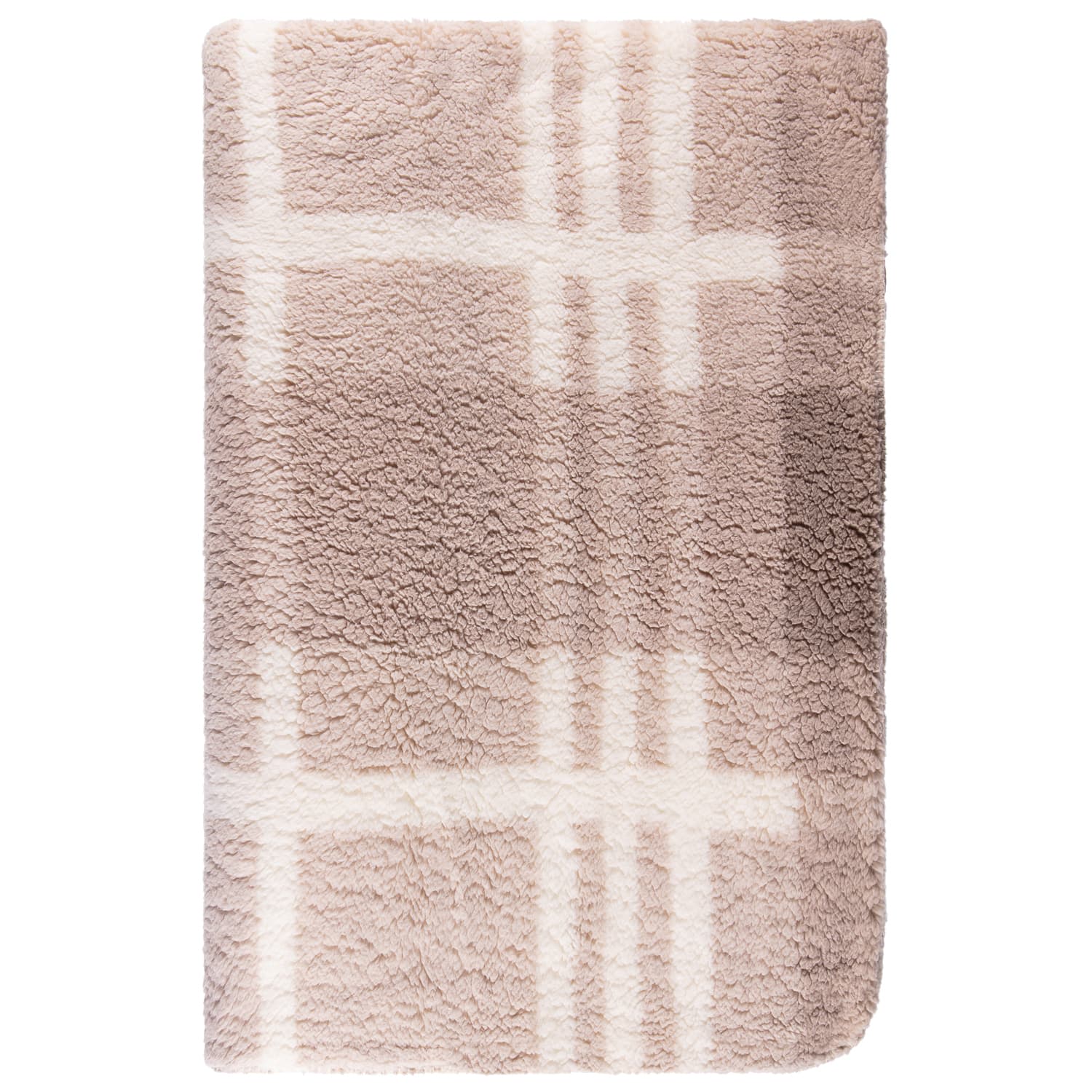 Check Sherpa Throw Natural Home Furnishings, Throws B&M