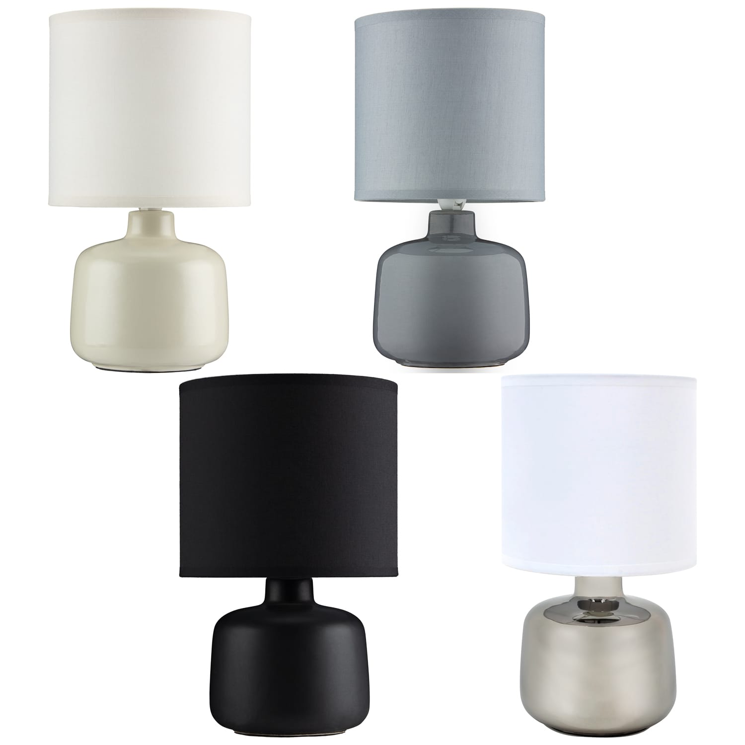 Tokyo Round Base Lamp Grey Lamps B&M Stores