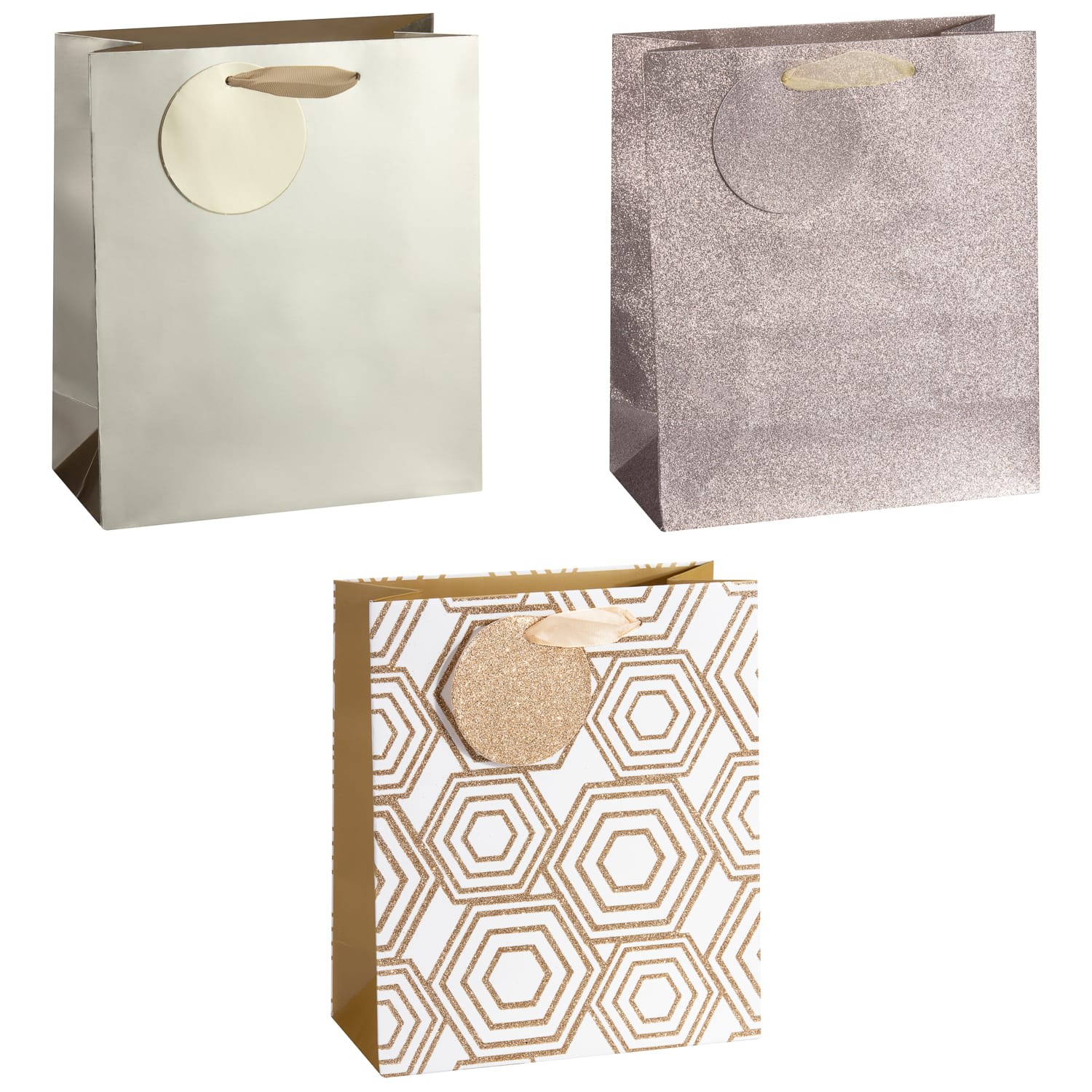 Luxury Gift Bag 3pk Gold Gift Bags B&M Stores