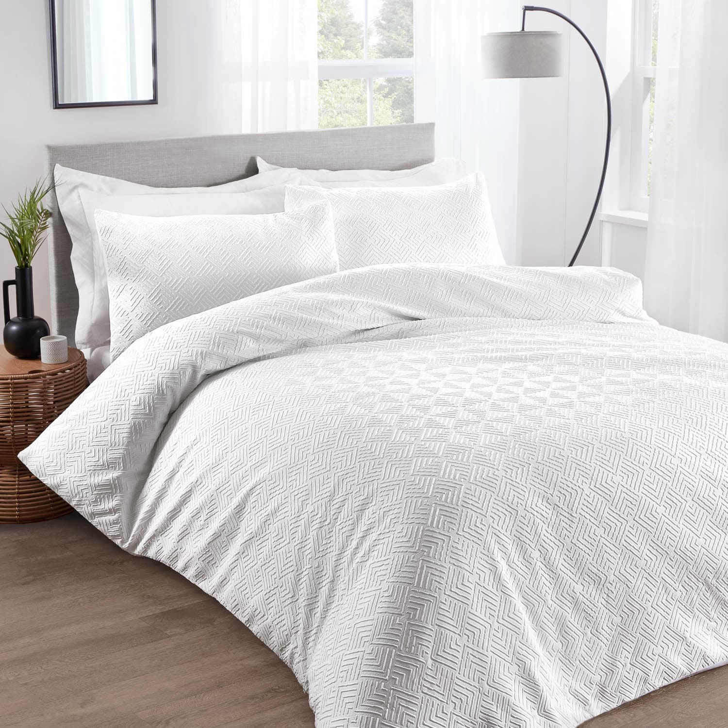 Isla Embossed King Duvet Set Duvet Sets B&M Stores