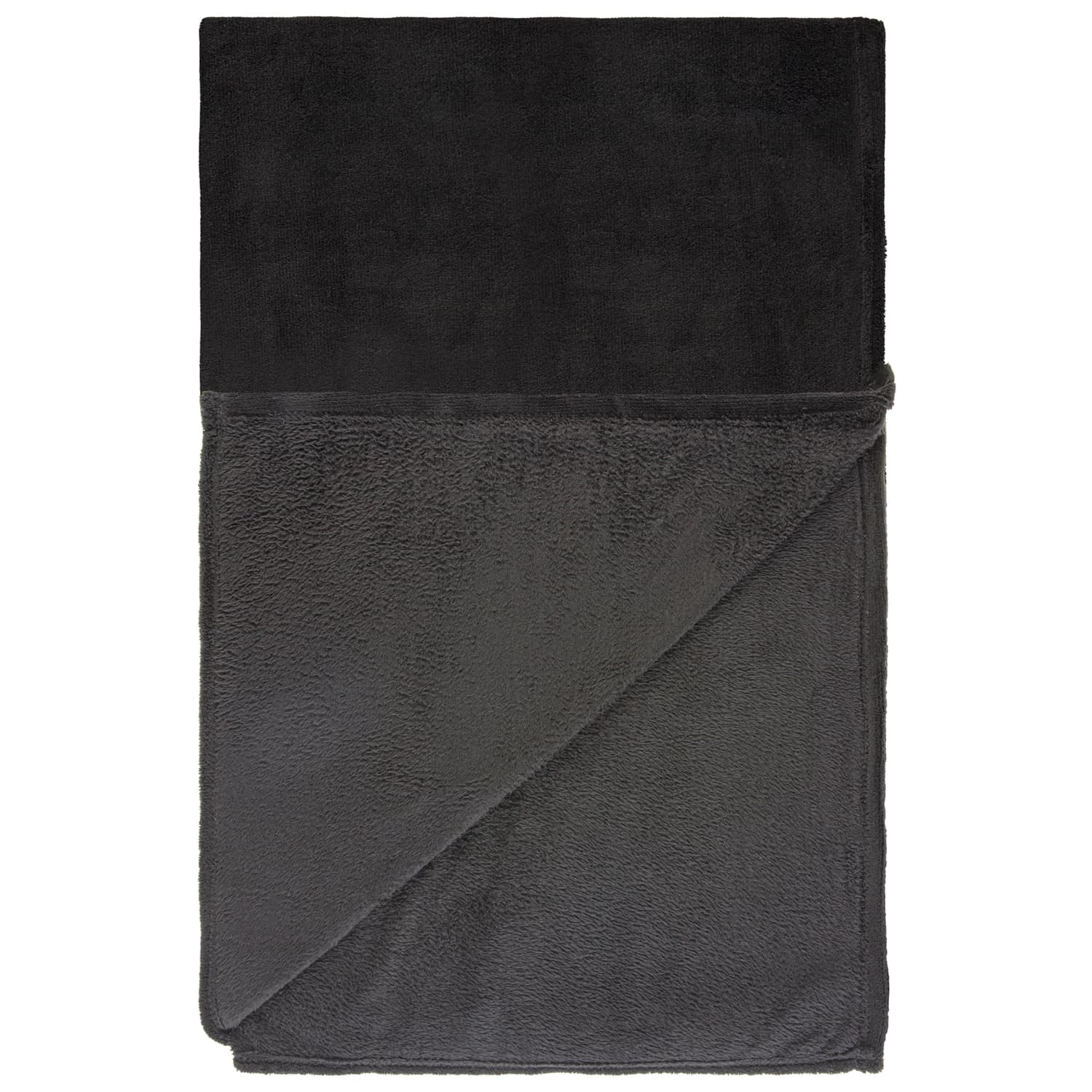 Simply Everyday Supersoft Fleece Throw Black Throw B&M Stores