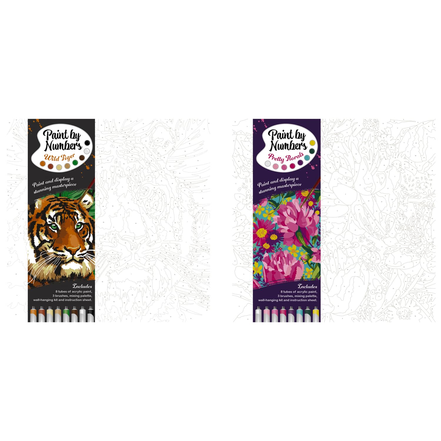 Paint by Numbers Canvas Pretty Florals Arts & Crafts B&M Stores