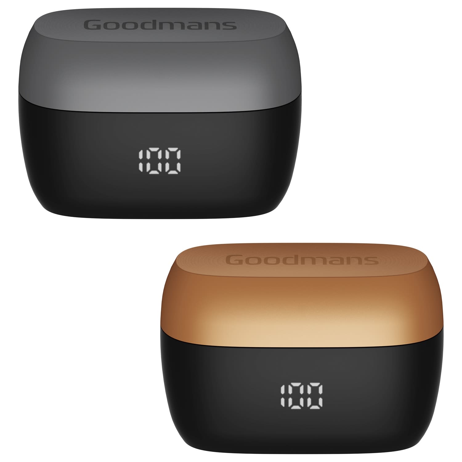 Goodmans TWS Bluetooth Earphones Black & Grey Headphones B&M