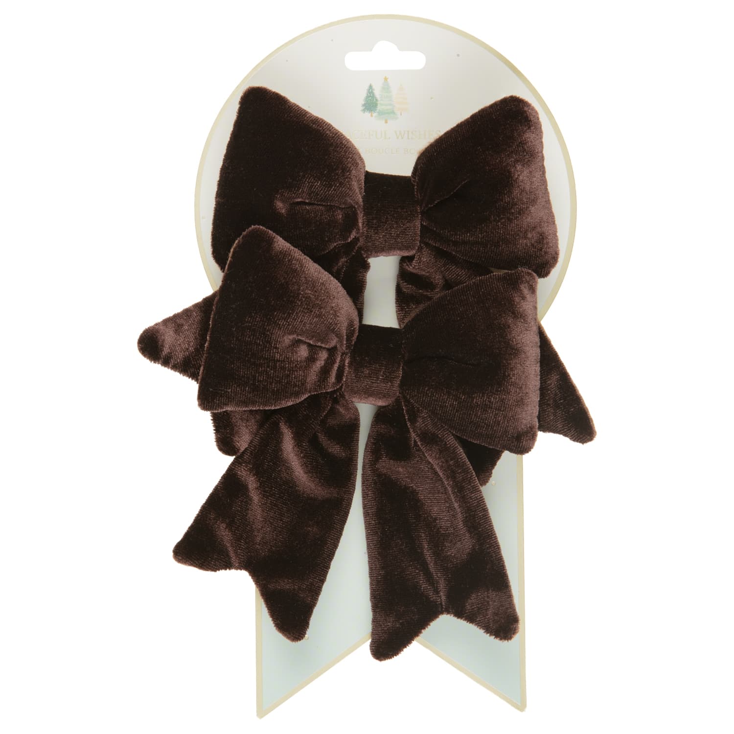 Faux Fur Bows 2pk - Brown