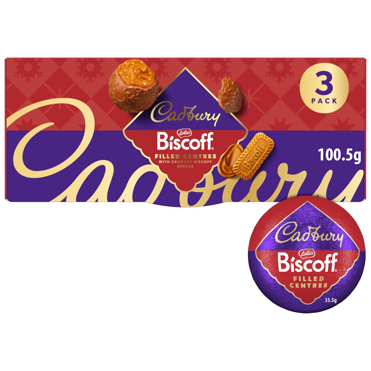 Cadbury Lotus Biscoff Chocolate Baubles 3pk