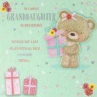 BN TEDDY//FLOWERS//BUTTERFLY GREETINGS CARD BIRTHDAY /"FOR A LOVELY AUNTIE/"