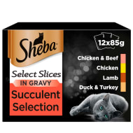 Sheba Sauce Lover Wet Cat Food Trays Mixed Collection in Gravy 8 x 85g