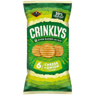 Jacob's Crinklys Cheese & Onion 30% Less Fat Multipack Snacks 6x23g