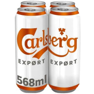 Carlsberg Export Lager Beer Can 4x568ml