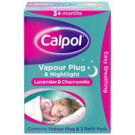 Calpol Vapour Plug In & Nightlight 3+ Months Plug & 3 Refills