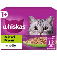 WHISKAS Senior 7+ POULTRY Feasts Wet Cat Food Pouches in Jelly 12 x 85g