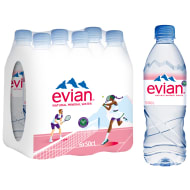 Evian Natural Bottled Mineral Still Water Multipack 6x500ml