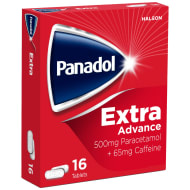 Panadol Extra Advance 500MG/65MG Tablets 16 Pack
