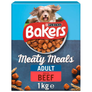 Bakers Meaty Meals Adult Dry Dog Food Beef 1kg
