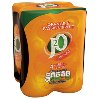 J2O Orange & Passion Fruit Juice Drink 4 x 250ml