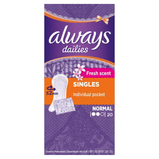 Always Dailies Fresh Scent Normal Panty Liners 20pk