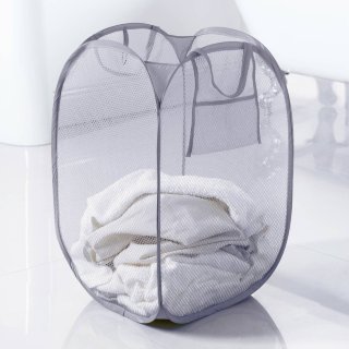 Mesh Pop-Up Laundry Hamper - Grey