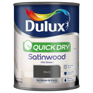 Dulux Quick Dry Satinwood Paint - Black 750ml