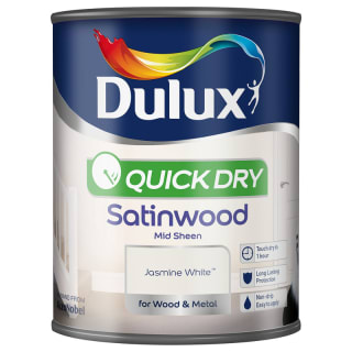 Dulux Quick Dry Satinwood Paint - Jasmine White 750ml