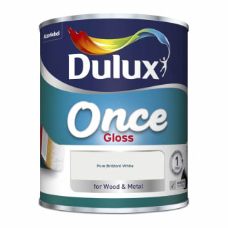 Dulux One Coat Gloss Paint - Pure Brilliant White 750ml