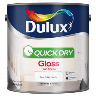 Dulux Quick Dry Gloss Paint - Pure Brilliant White 2.5L