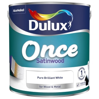 Dulux Once Satinwood Paint 2.5L - Pure Brilliant White