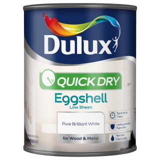 Dulux Quick Dry Eggshell Paint - Pure Brilliant White 750ml