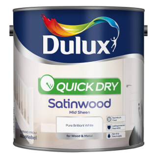 Dulux Quick Dry Satinwood Paint - Pure Brilliant White 2.5L