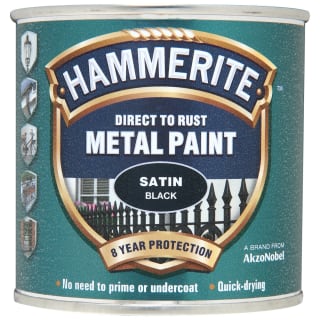 Hammerite Metal Paint 250ml - Satin Black