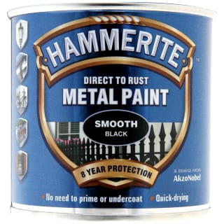 Hammerite Metal Paint 250ml - Smooth Black
