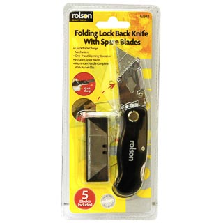 Rolson Folding Lock Back Knife with Spare Blades