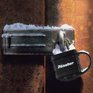 308614--PADLOCKS---HASP--BLACK-PADLOCK---in-use