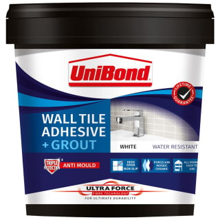 UniBond Wall Tile Adhesive and Grout Triple Protect - White 1.38kg