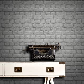 Rasch Brick Wallpaper - Grey
