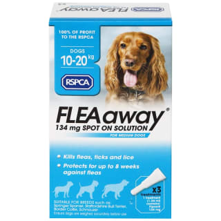 RSPCA FLEAaway Medium Dog Flea Treatment 3 x 134mg