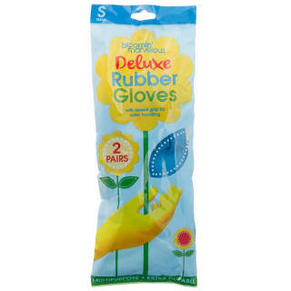 Deluxe Rubber Gloves 2pk - Blue