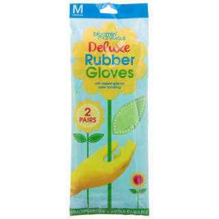 Deluxe Rubber Gloves 2pk - Green