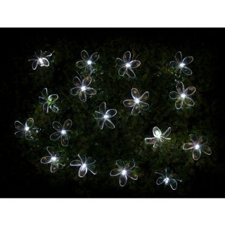 24 Solar LED Flower String Lights - White