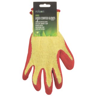 Rolson Latex Coated Gloves - Red